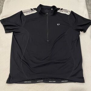Pearl Izumi Cycling Jersey Men's Sz XL Black Half Zip Back Pockets Short Sleeve